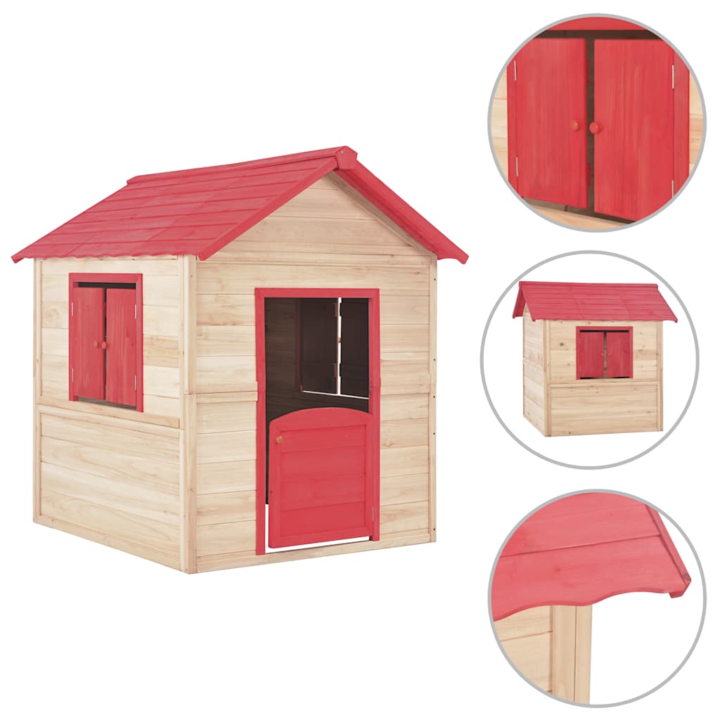 Vidaxl Kinder Speelhuis Vurenhout Rot