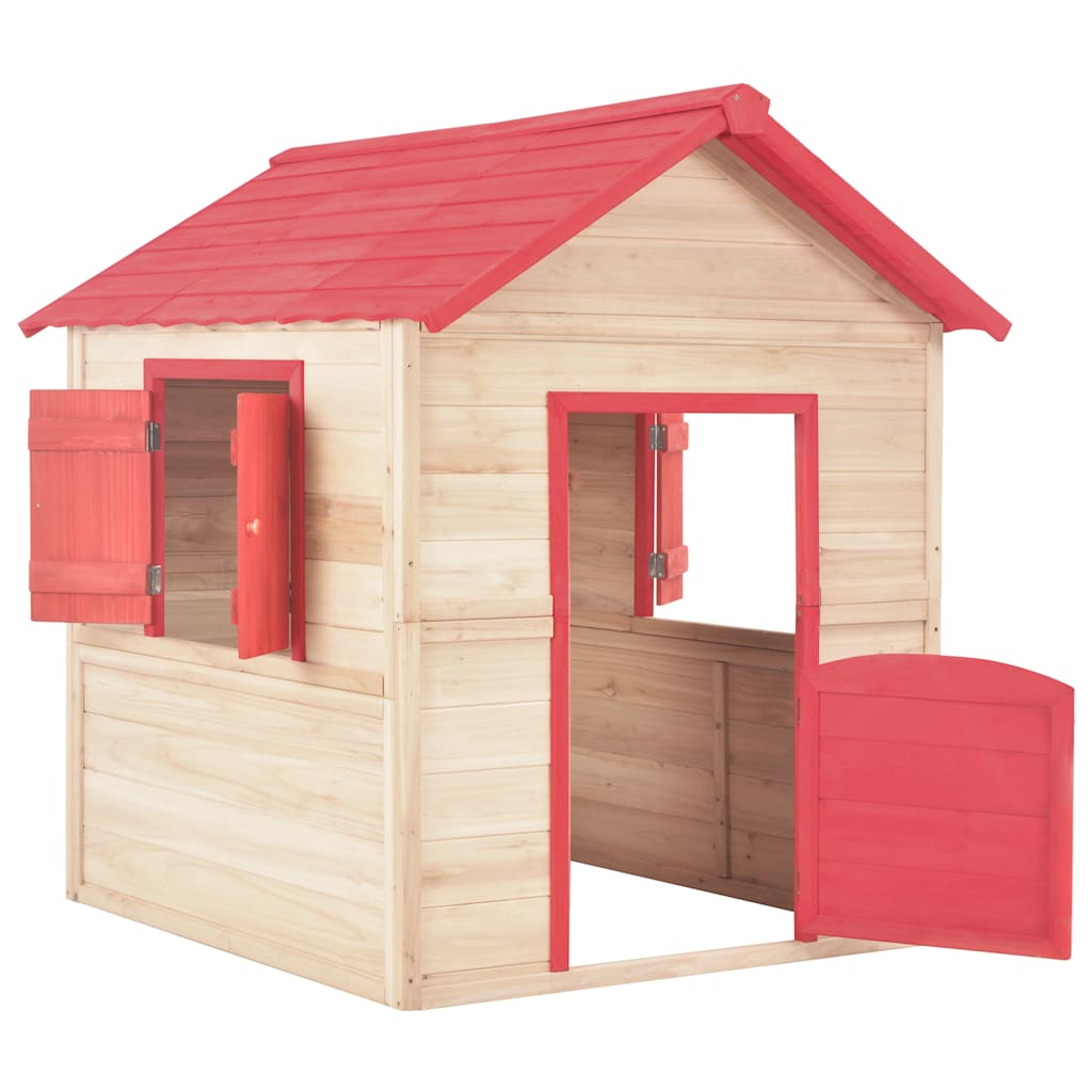 Vidaxl Kinder Speelhuis Vurenhout Rot