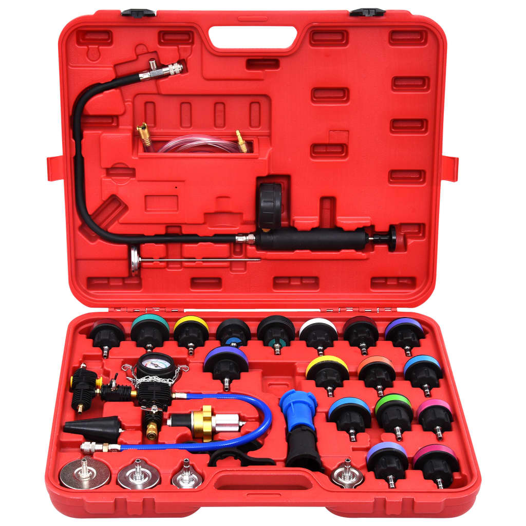 VIDAXL 28-Teile-Kühlsysteme Kühlerdrucktester-Set