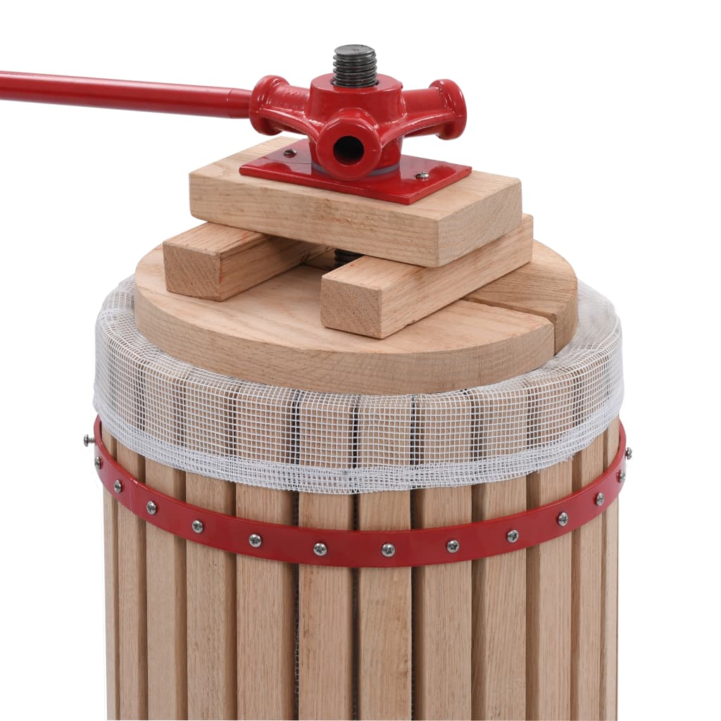 Vidaxl Früchte Weinpresse mit Stoffbeutel 24 l Eiche