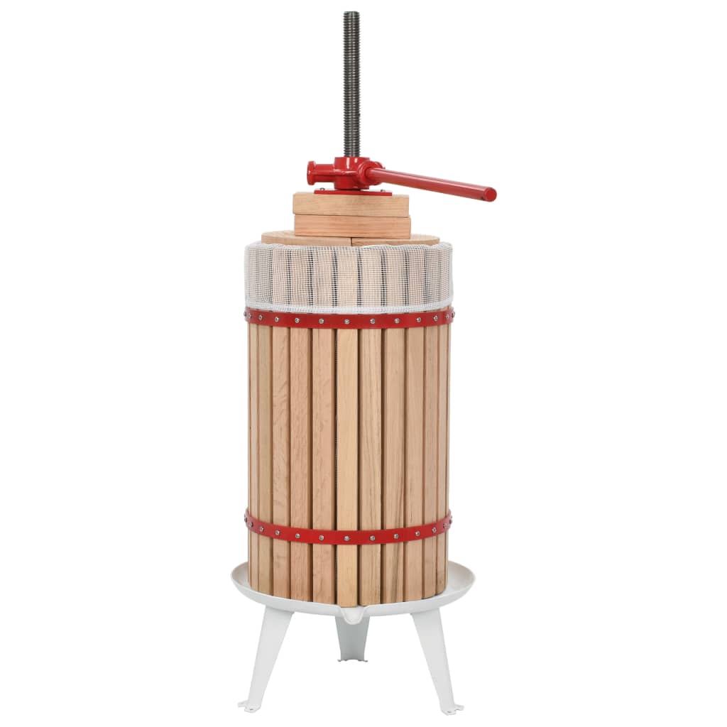 Vidaxl Früchte Weinpresse mit Stoffbeutel 30 l Eiche