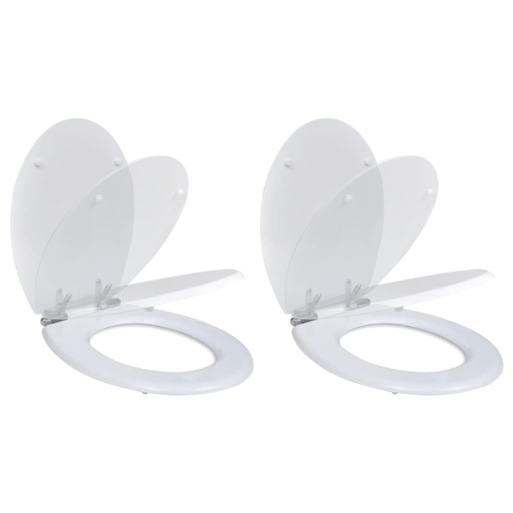 Vidaxl Toilettensitz mit weicher Abdeckung 2 ST MDF Weiß