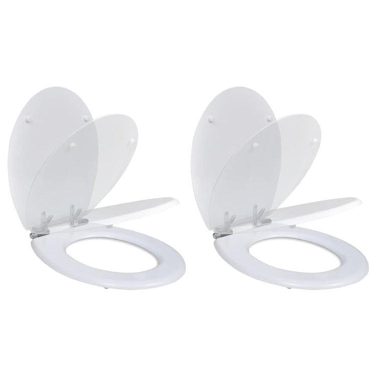 Vidaxl Toilettensitz mit weicher Abdeckung 2 ST MDF Weiß