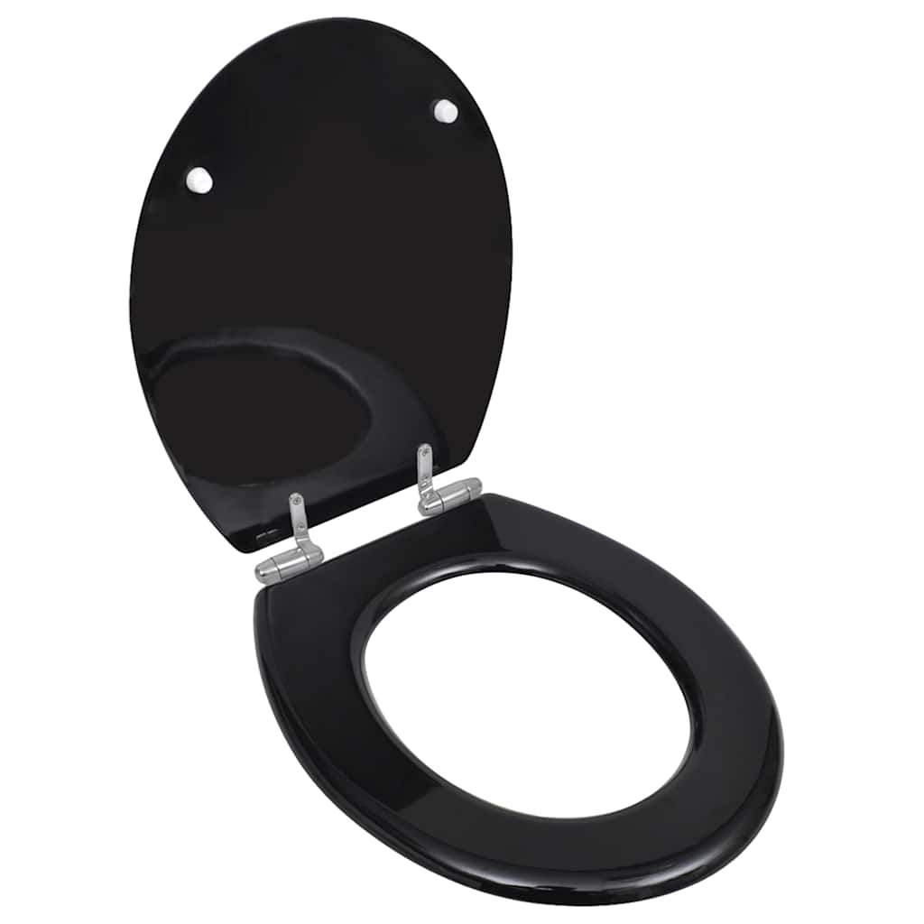 Vidaxl Toilettensitz mit weicher Abdeckung 2 ST MDF Schwarz