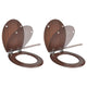 Vidaxl Toilettensitz mit weicher Abdeckung 2 ST MDF BROWN
