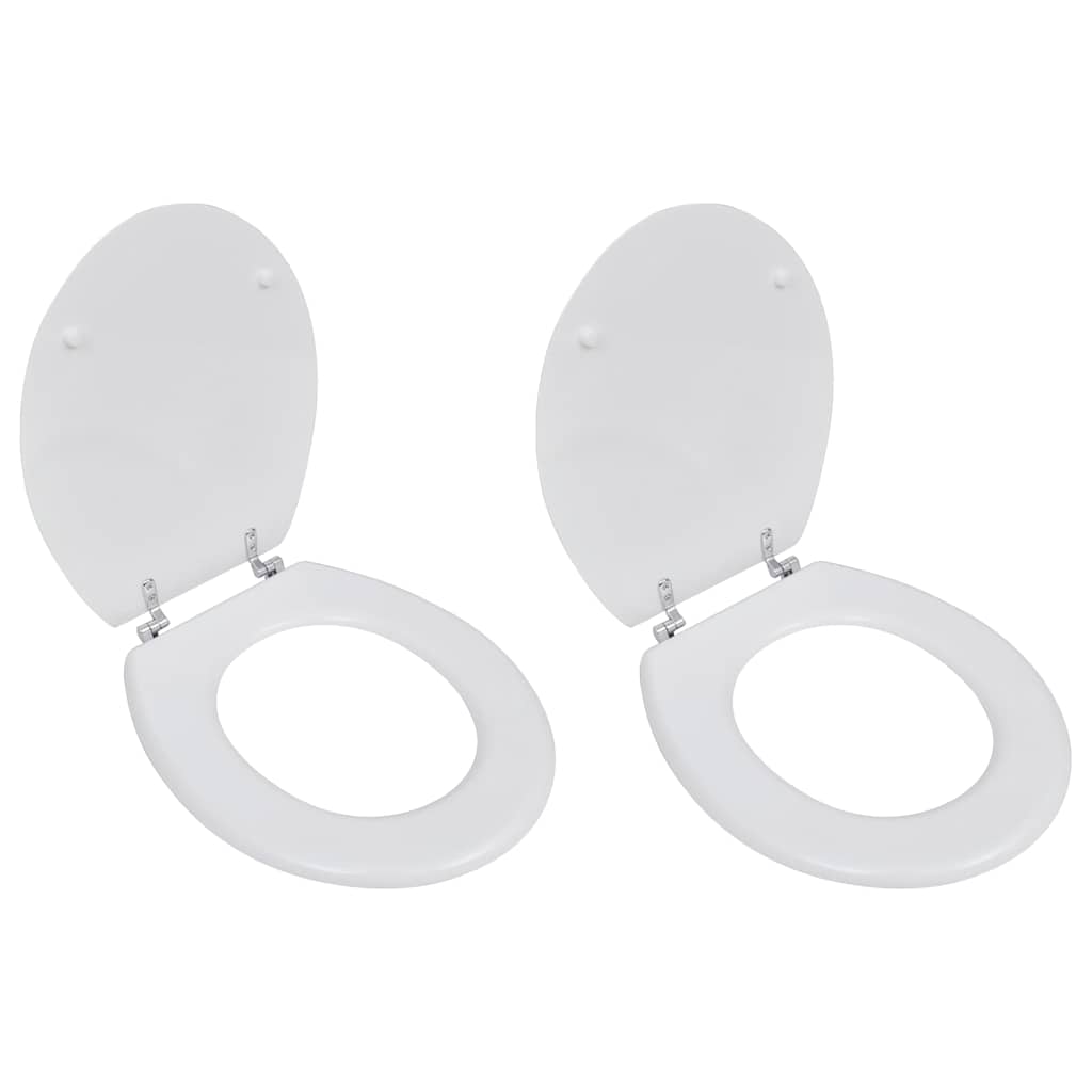Vidaxl -Toilettensitze mit Deckel 2 ST MDF Weiß