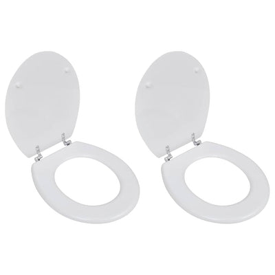 Vidaxl -Toilettensitze mit Deckel 2 ST MDF Weiß