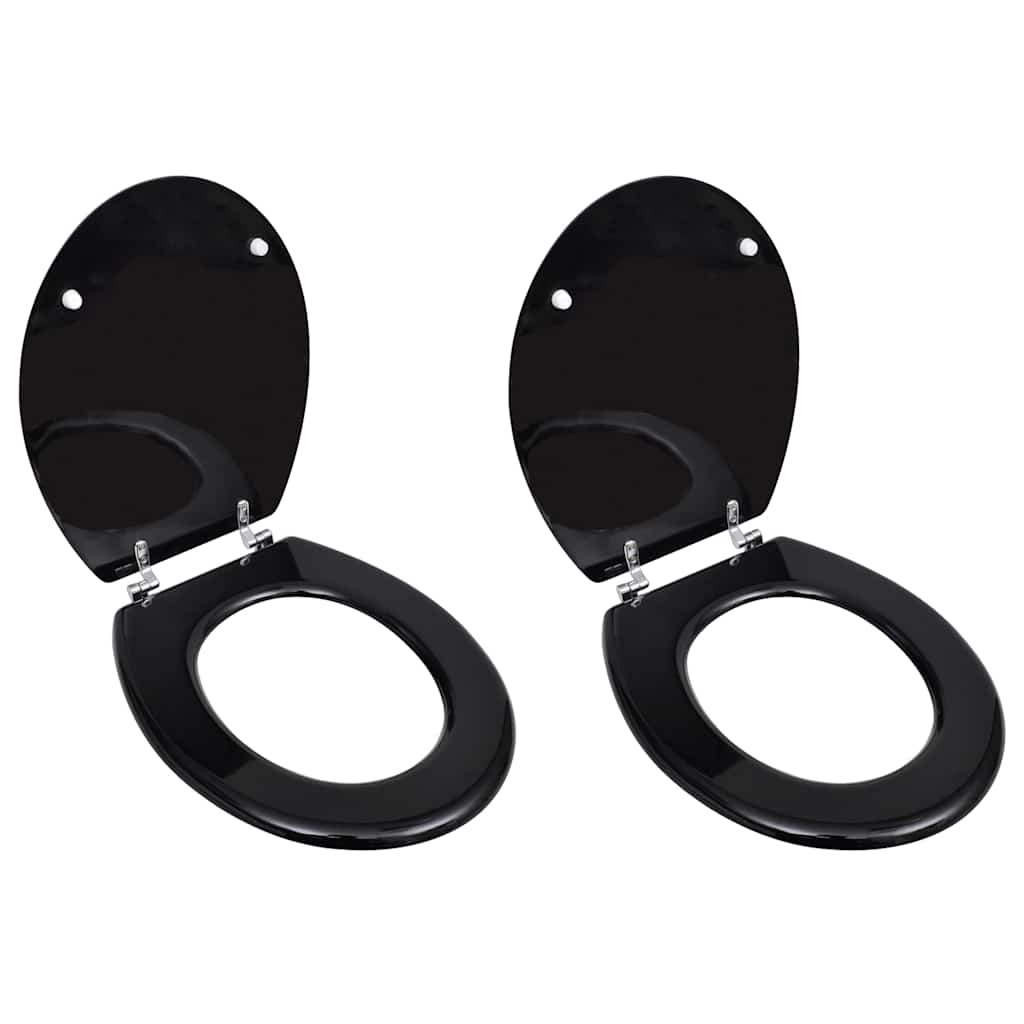 Vidaxl -Toilettensitze mit Deckel 2 ST MDF Schwarz