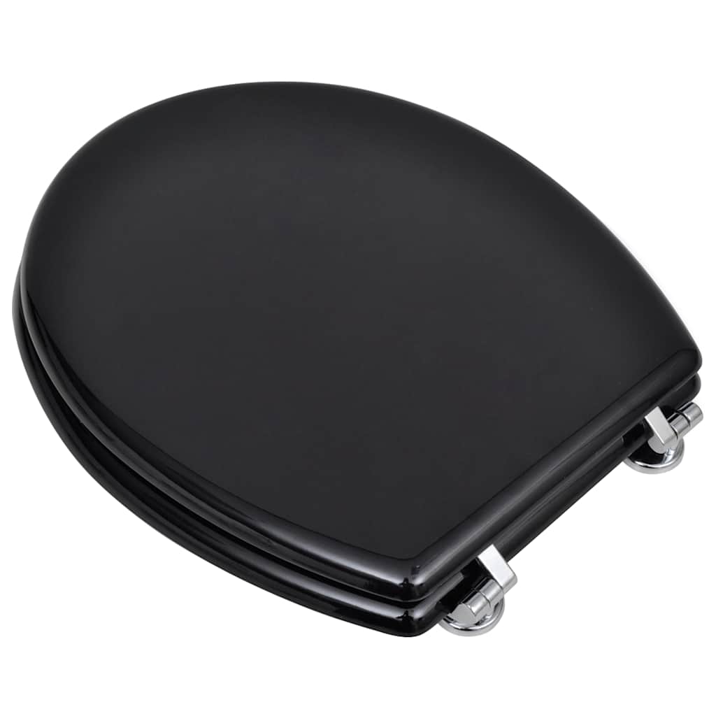 Vidaxl -Toilettensitze mit Deckel 2 ST MDF Schwarz
