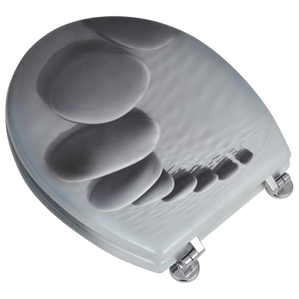Vidaxl -Toilettensitze mit Deckel 2 Stones MDF