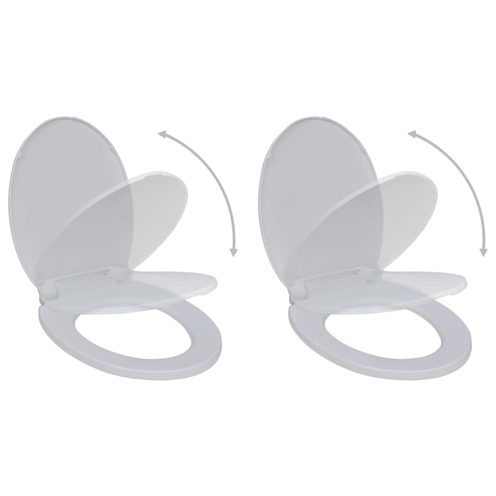 Vidaxl-Toilettensitze mit weichen Deckel 2 St Kunststoff weiß