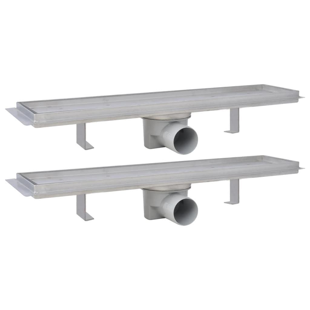Vidaxl Duschabfluss 2 pc rechteckig 530 x 140 mm Edelstahl