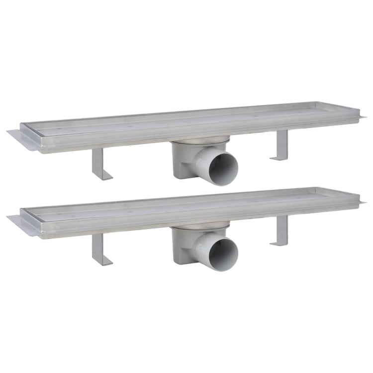Vidaxl Duschabfluss 2 pc rechteckig 530 x 140 mm Edelstahl