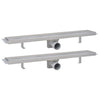 Vidaxl Duschabfluss 2 pc rechteckig 730 x 140 mm Edelstahl