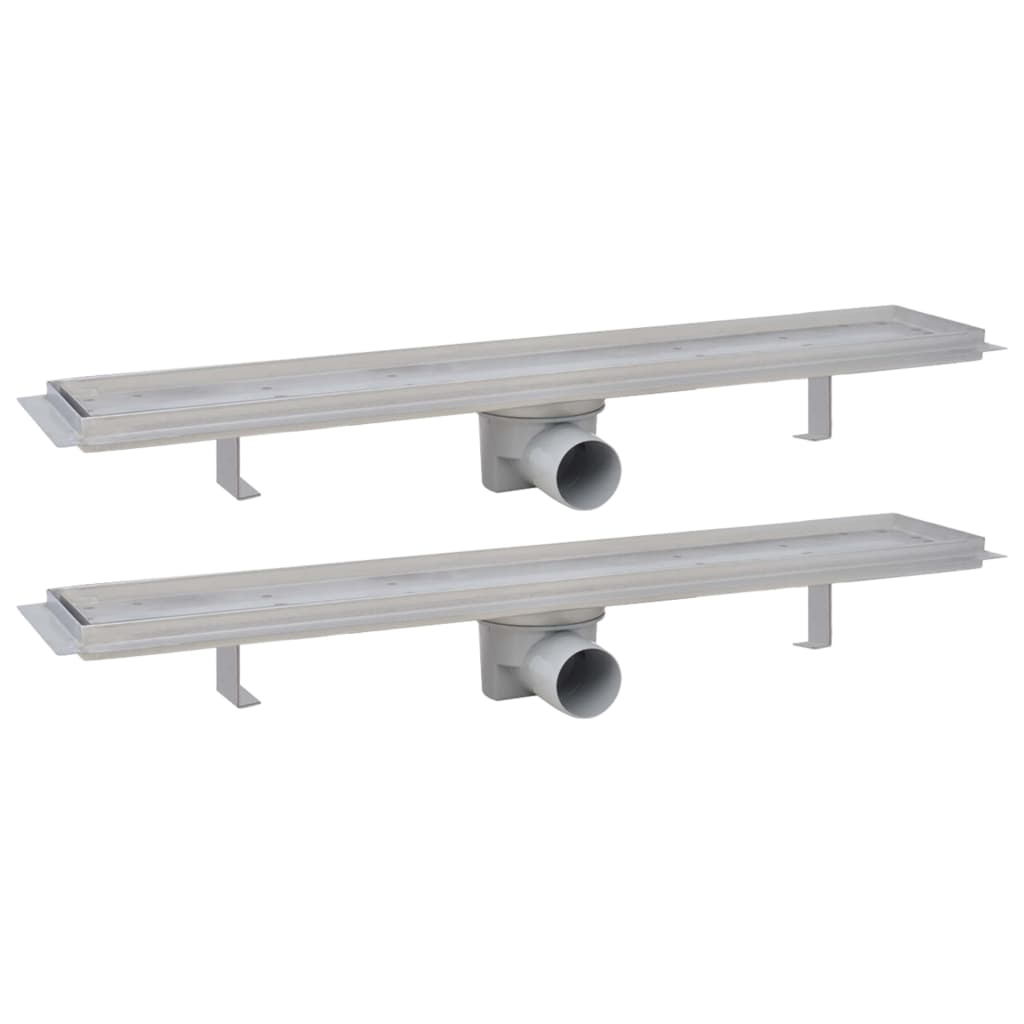 Vidaxl Duschabfluss 2 pc rechteckig 730 x 140 mm Edelstahl