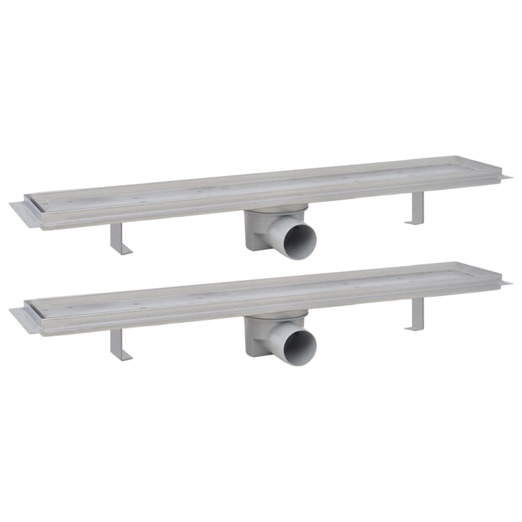 Vidaxl Duschabfluss 2 pc rechteckig 730 x 140 mm Edelstahl