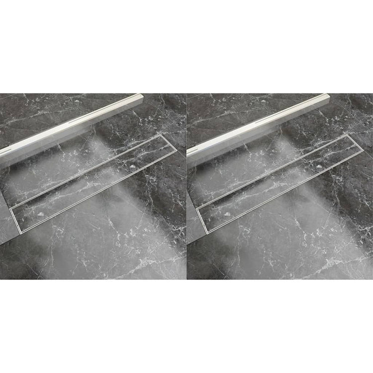 Vidaxl Duschabfluss 2 pc rechteckig 730 x 140 mm Edelstahl