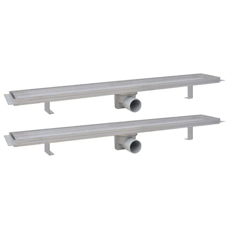 Vidaxl Duschabfluss 2 pc rechteckige 830x140 mm Edelstahl