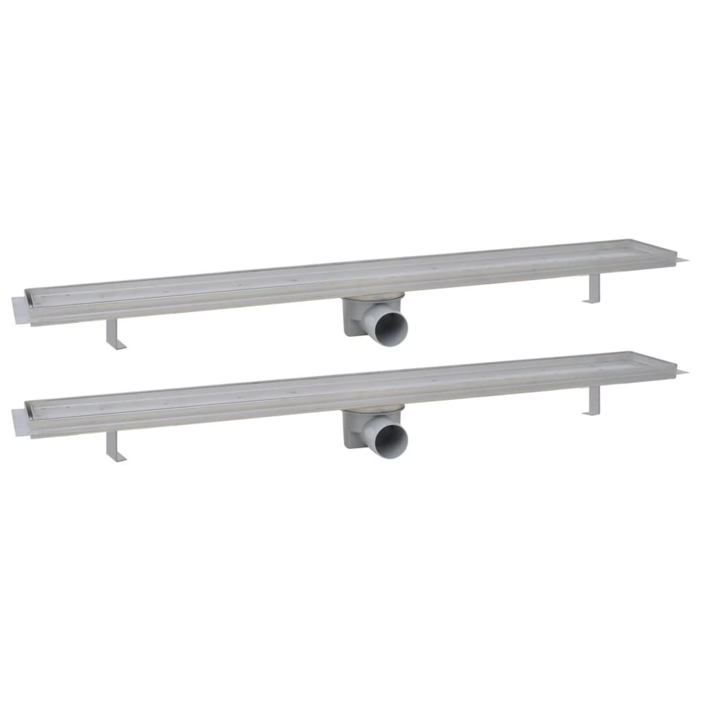 Vidaxl Duschabfluss 2 pc rechteckig 930 x 140 mm Edelstahl