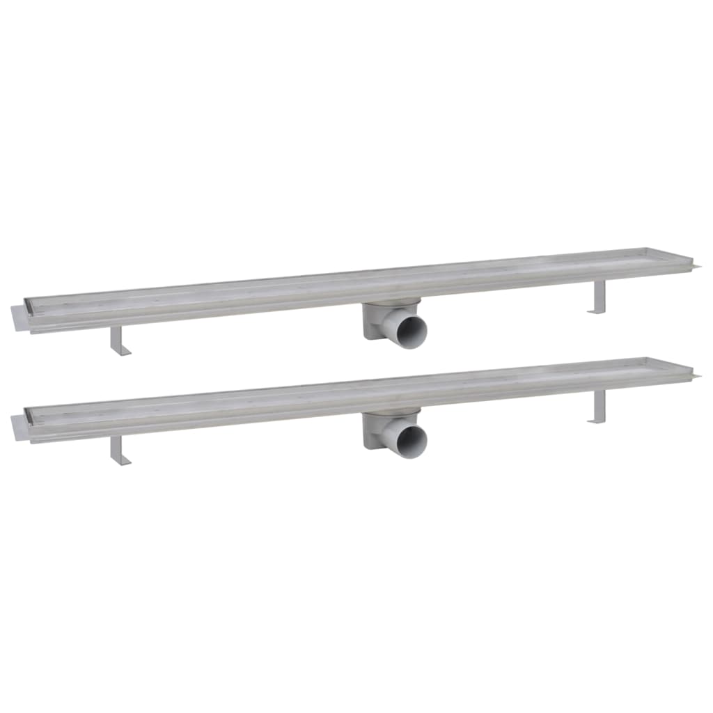 Vidaxl Duschabfluss 2 pc rechteckig 1030x140 mm Edelstahl