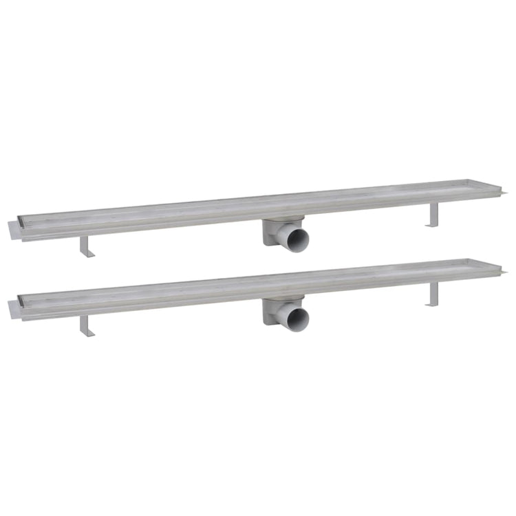 Vidaxl Duschabfluss 2 pc rechteckig 1030x140 mm Edelstahl