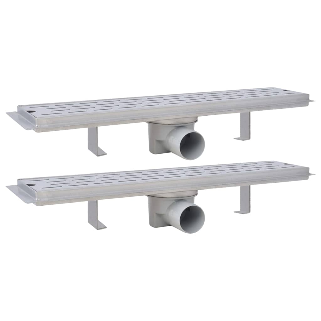 Vidaxl Duschabfluss 2 pc rechteckige Linie 530 x 140 mm Edelstahl