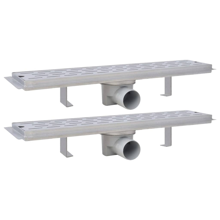 Vidaxl Duschabfluss 2 pc rechteckige Linie 530 x 140 mm Edelstahl