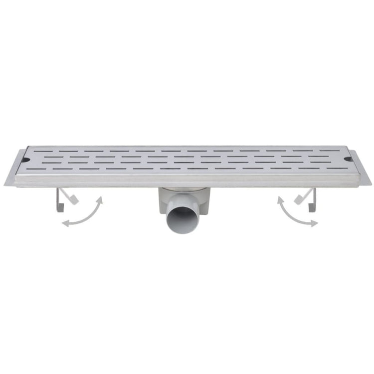 Vidaxl Duschabfluss 2 pc rechteckige Linie 530 x 140 mm Edelstahl