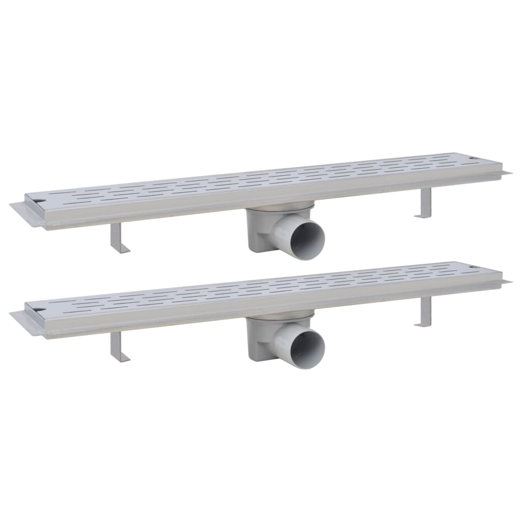 Vidaxl Duschabfluss 2 pc rechteckige Linie 630 x 140 mm Edelstahl