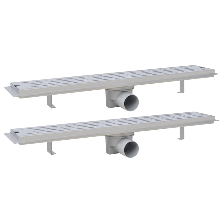 Vidaxl Duschabfluss 2 pc rechteckige Linie 630 x 140 mm Edelstahl