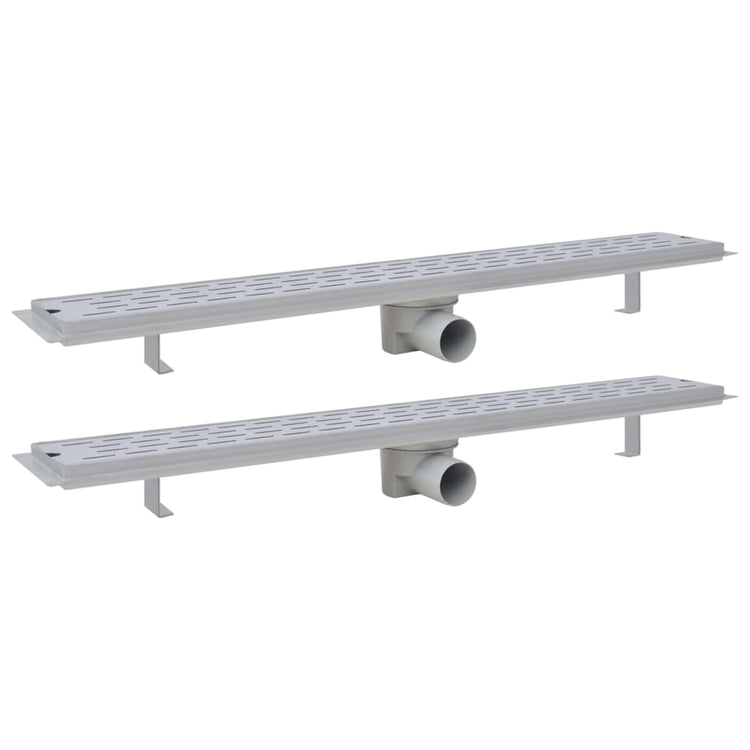 Vidaxl Duschabfluss 2 pc rechteckige Linie 830 x 140 mm Edelstahl