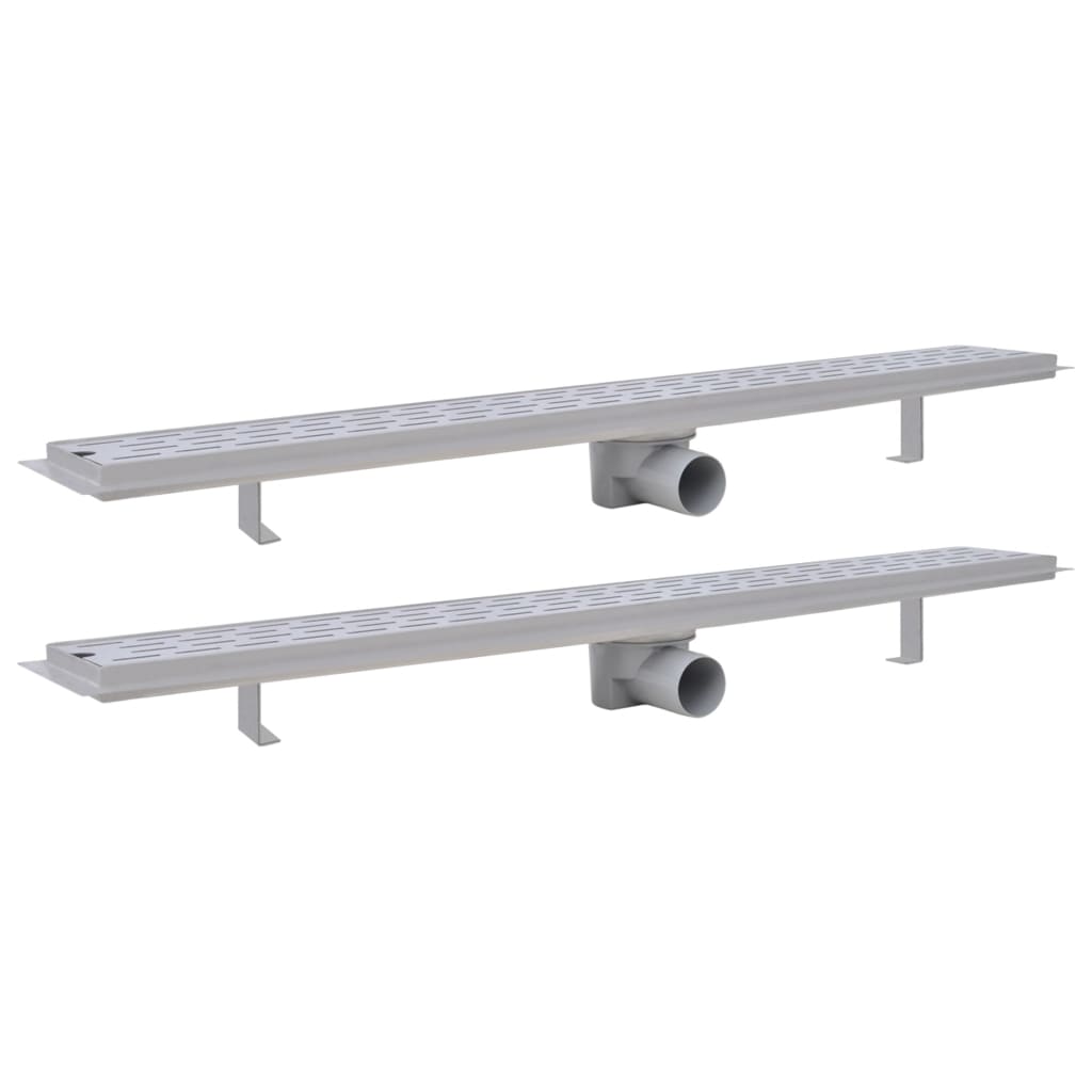 Vidaxl Duschabfluss 2 pc rechteckige Linie 930 x 140 mm Edelstahl