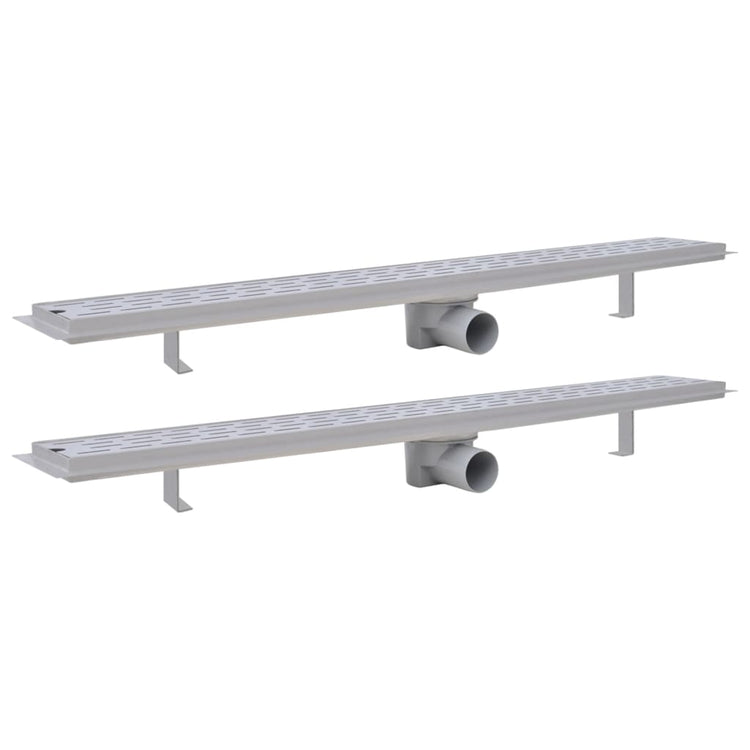 Vidaxl Duschabfluss 2 pc rechteckige Linie 930 x 140 mm Edelstahl
