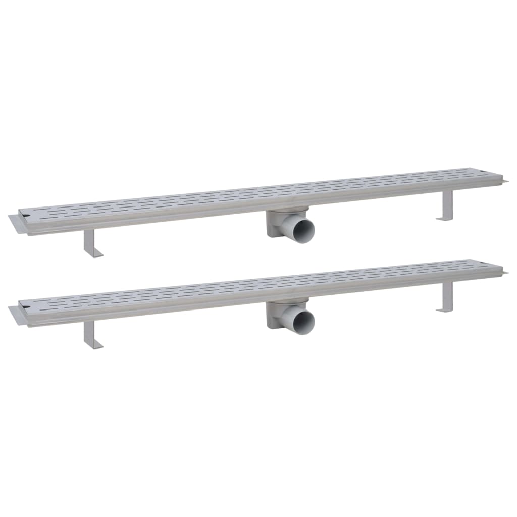Vidaxl Duschabfluss 2 pc rechteckige Linie 1030x140 mm Edelstahl