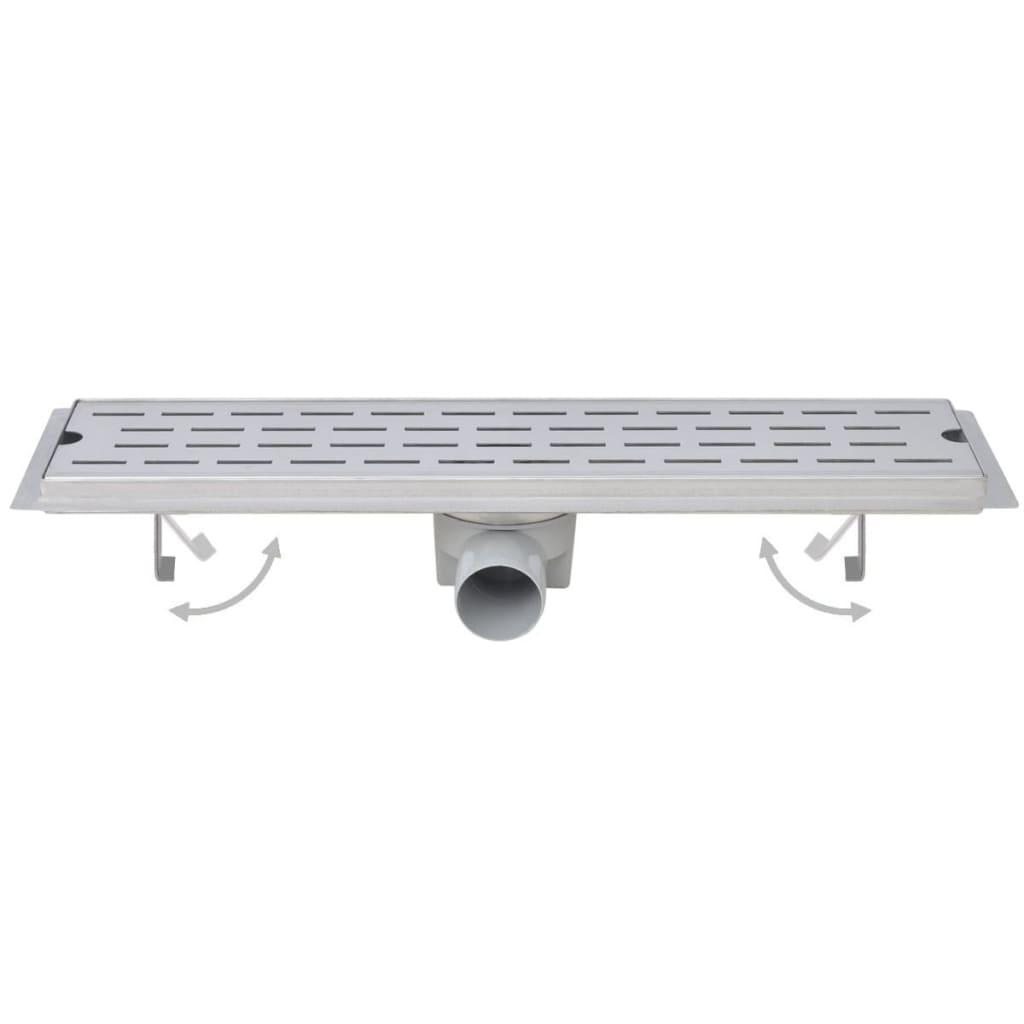 VIDAXL Duschabfluss 2 pc rechteckige Wellen 630x140 mm Edelstahl