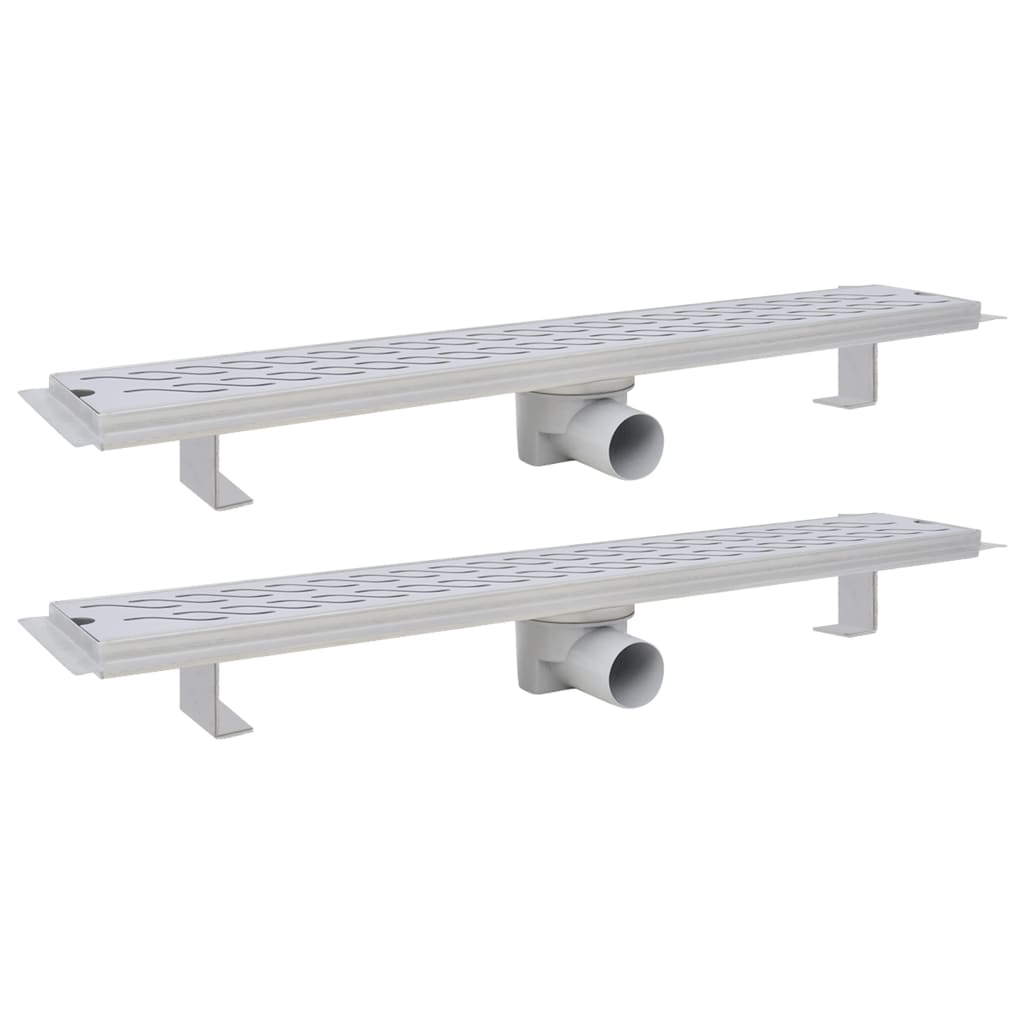 Vidaxl Duschabfluss 2 pc rechteckiger Golf 730x140 mm Edelstahl