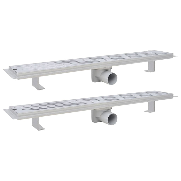 Vidaxl Duschabfluss 2 pc rechteckiger Golf 730x140 mm Edelstahl