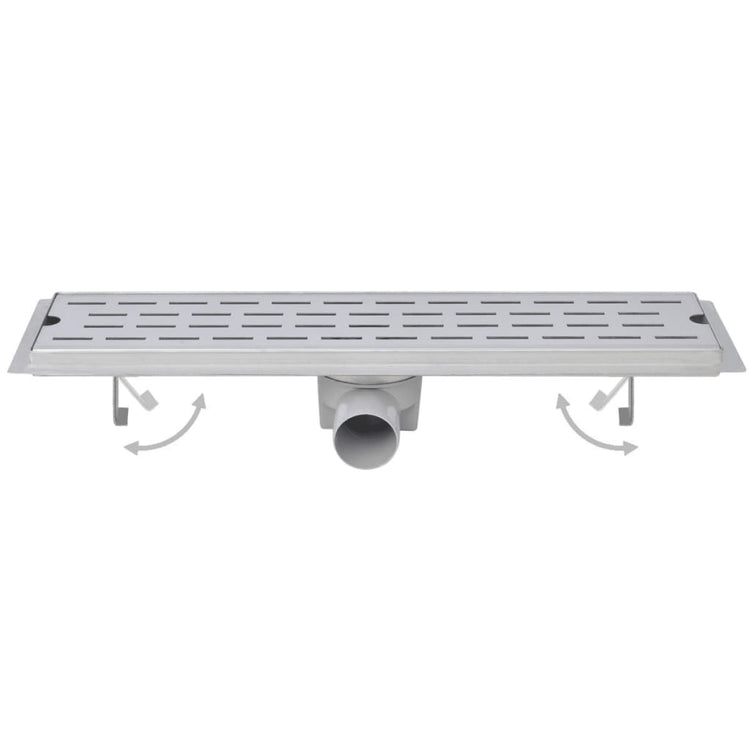Vidaxl Duschabfluss 2 pc rechteckiger Golf 730x140 mm Edelstahl