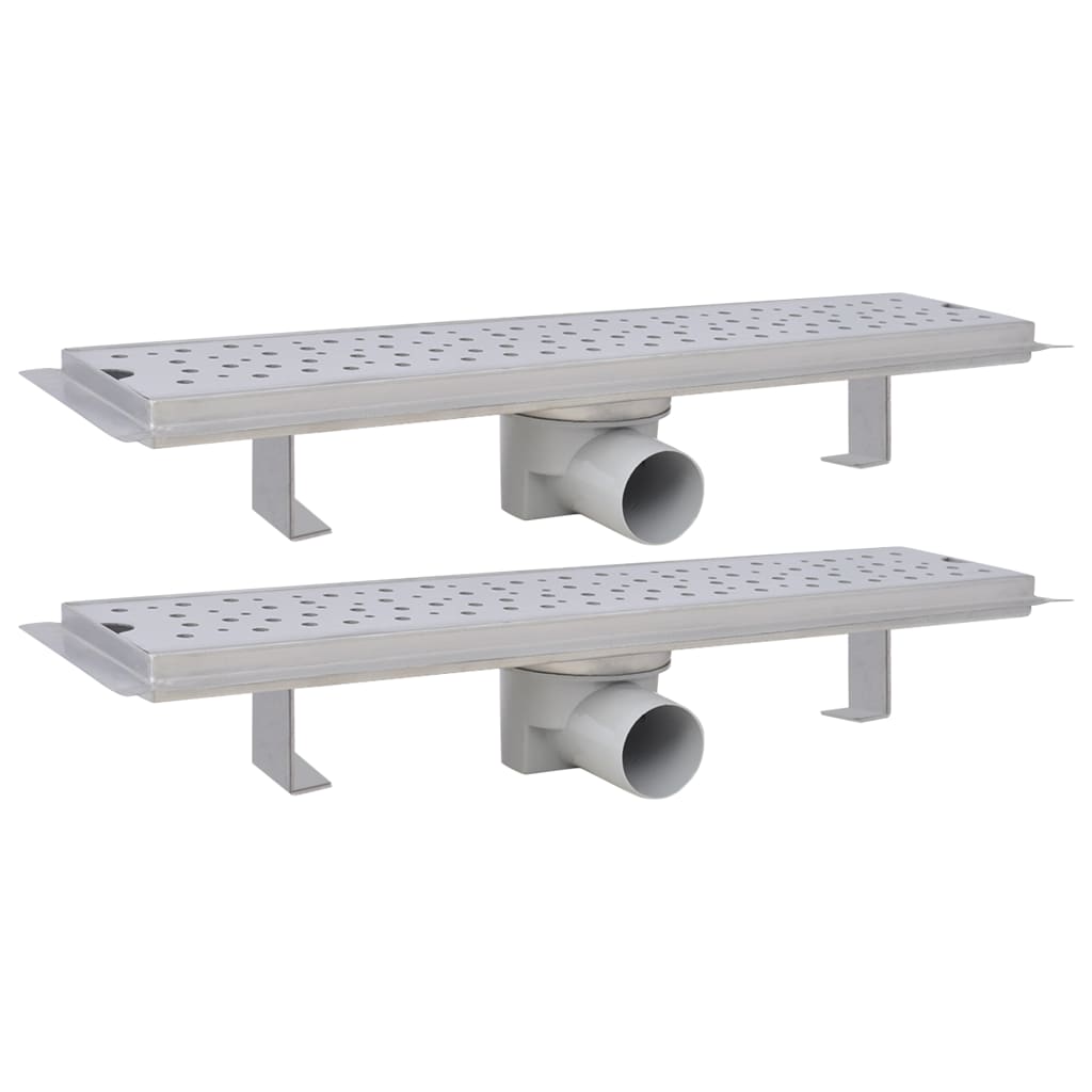 Vidaxl Duschabfluss 2 pc rechteckige Blase 530x140 mm Edelstahl