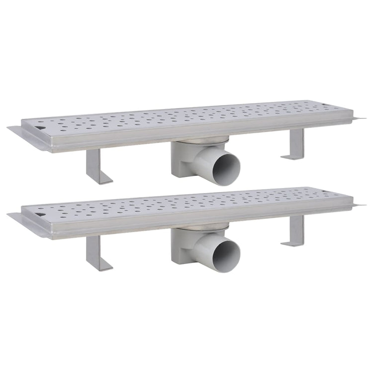 Vidaxl Duschabfluss 2 pc rechteckige Blase 530x140 mm Edelstahl