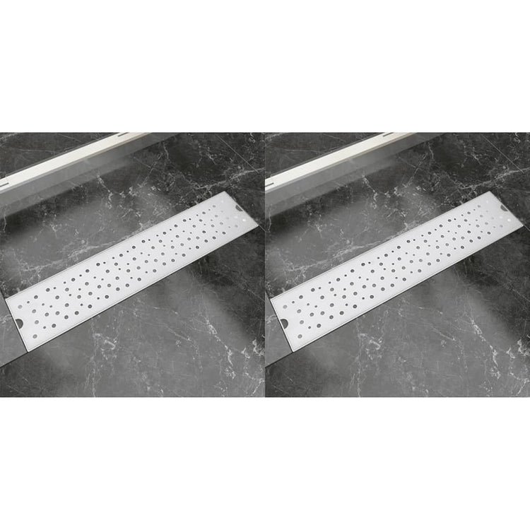 Vidaxl Duschabfluss 2 pc rechteckige Blase 530x140 mm Edelstahl