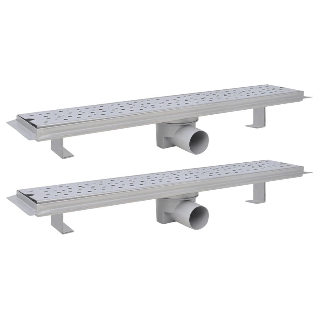 Vidaxl Duschabfluss 2 pc rechteckige Blase 630x140 mm Edelstahl