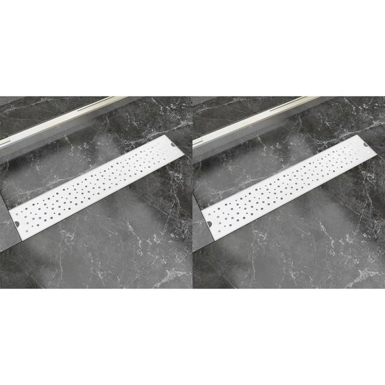 Vidaxl Duschabfluss 2 pc rechteckige Blase 630x140 mm Edelstahl