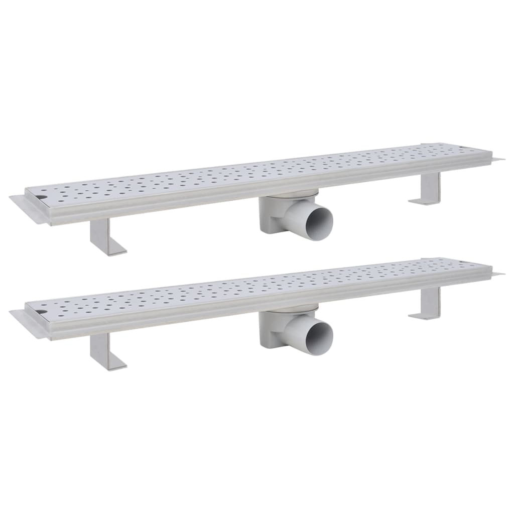 Vidaxl Duschabfluss 2 pc rechteckige Blase 730 x 140 mm Edelstahl