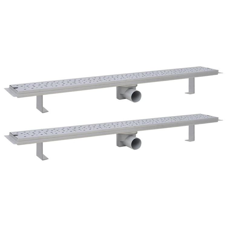 VIDAXL Duschabfluss 2 ST Rechteckblase 930 x 140 mm Edelstahl