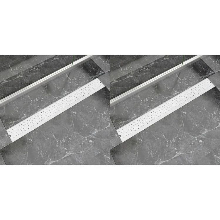 VIDAXL Duschabfluss 2 ST Rechteckblase 930 x 140 mm Edelstahl