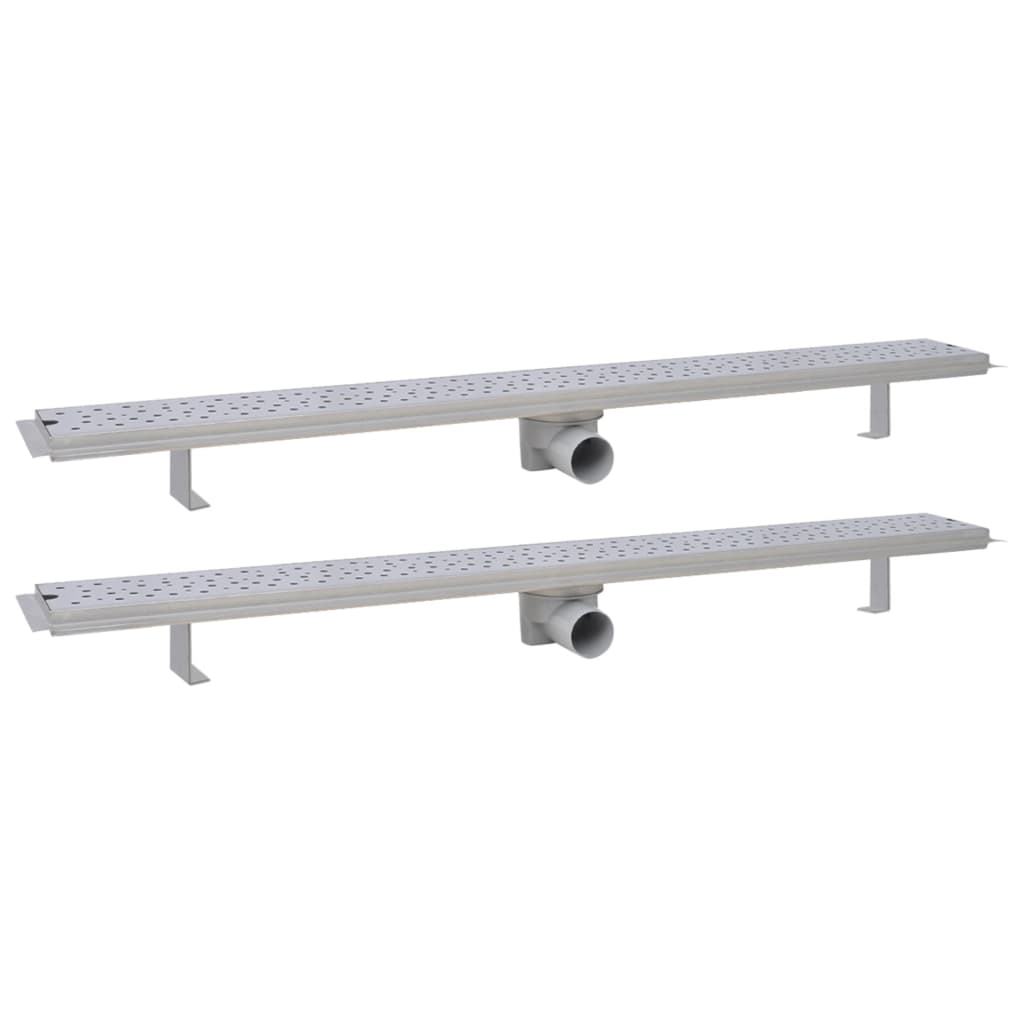 Vidaxl Duschabfluss 2 pc rechteckige Blase 1030x140 mm Edelstahl