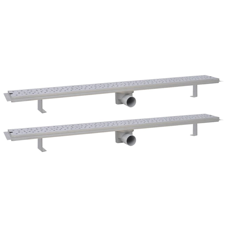 Vidaxl Duschabfluss 2 pc rechteckige Blase 1030x140 mm Edelstahl