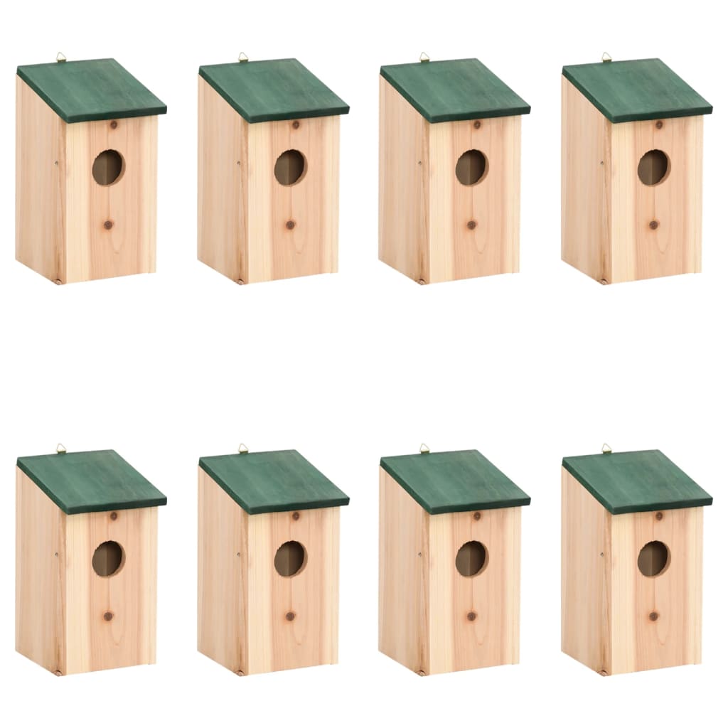 Vidaxl Vogelhäuser 8 Stcs 12x12x22 cm Holz