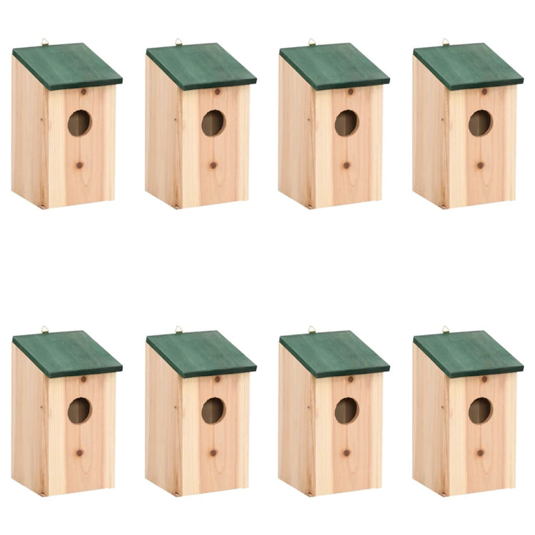 Vidaxl Vogelhäuser 8 Stcs 12x12x22 cm Holz